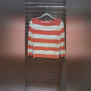 Amanda Smith 🍄women top pink /white S